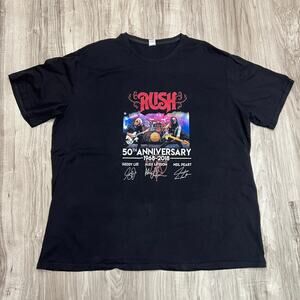 RUSH 50th Anniversary 1968-2018 Signatures Shirt size 4XL